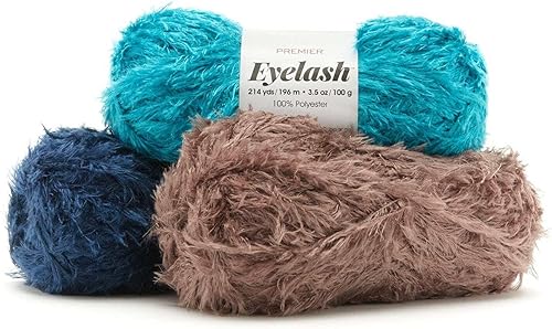 Miniatura 3 de Premier Yarns Hilo de pestañas, hecho de poliéster, hilo voluminoso para ganchillo y tejido, perfecto para juguetes y detalles decorativos, lima