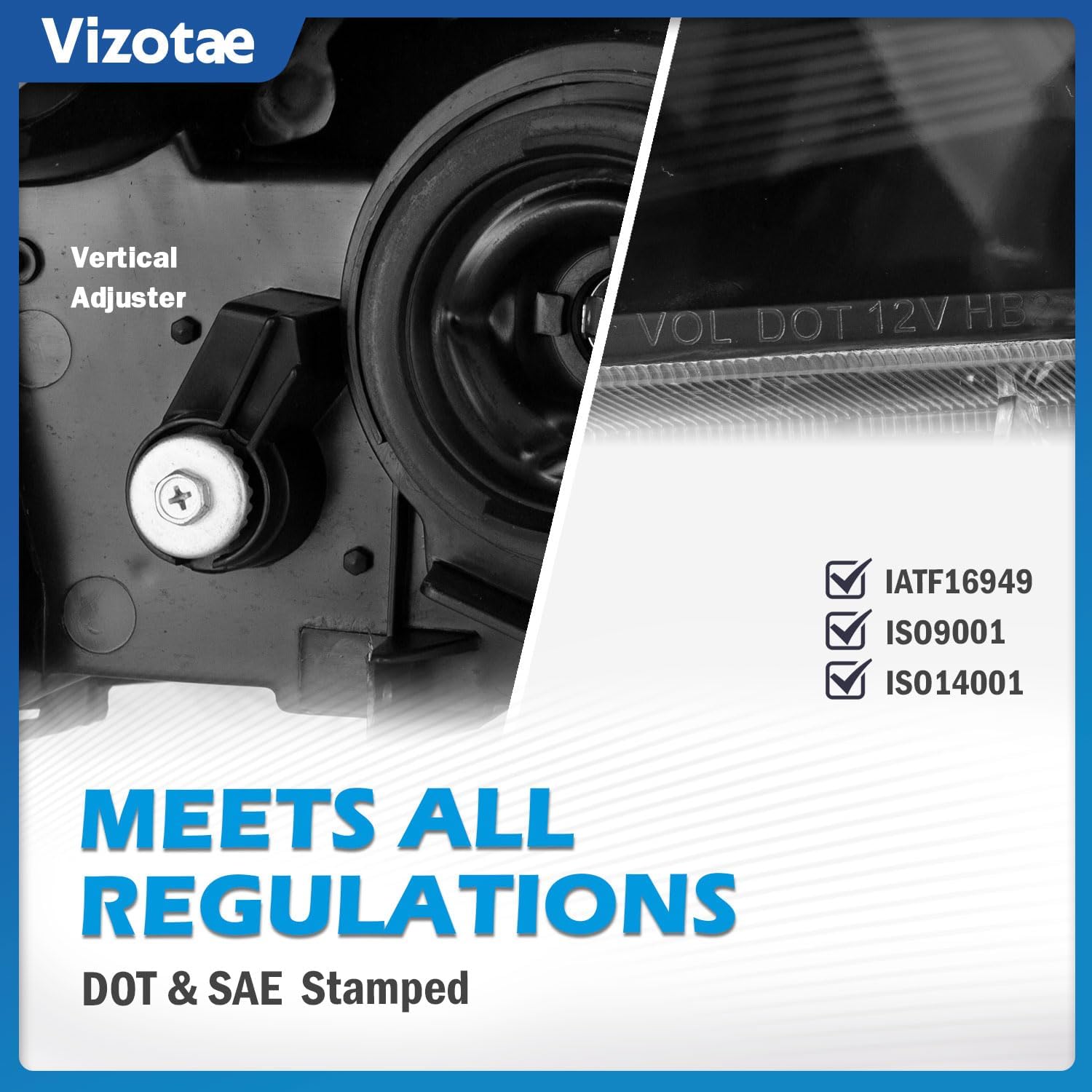 Headlights for 2003-2005 Honda Pilot EX LX, for 2004-2005 Honda Pilot EX-L Headlamp Replacement, High/Low Beam W/Bulbs, Driver&Passenger Side