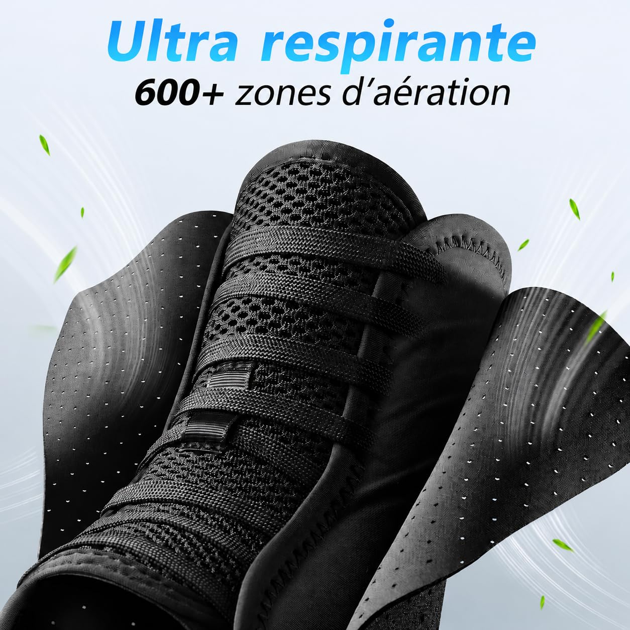 ZOELION Chevillère Entorse, Attelle Cheville Réglable avec Strap 360° et Laçage Rapide, Coussinets Latéraux, Coupe Fine Respirante pour Foulure, Sport, Achille, Fasciite Plantaire, Homme Femme, L