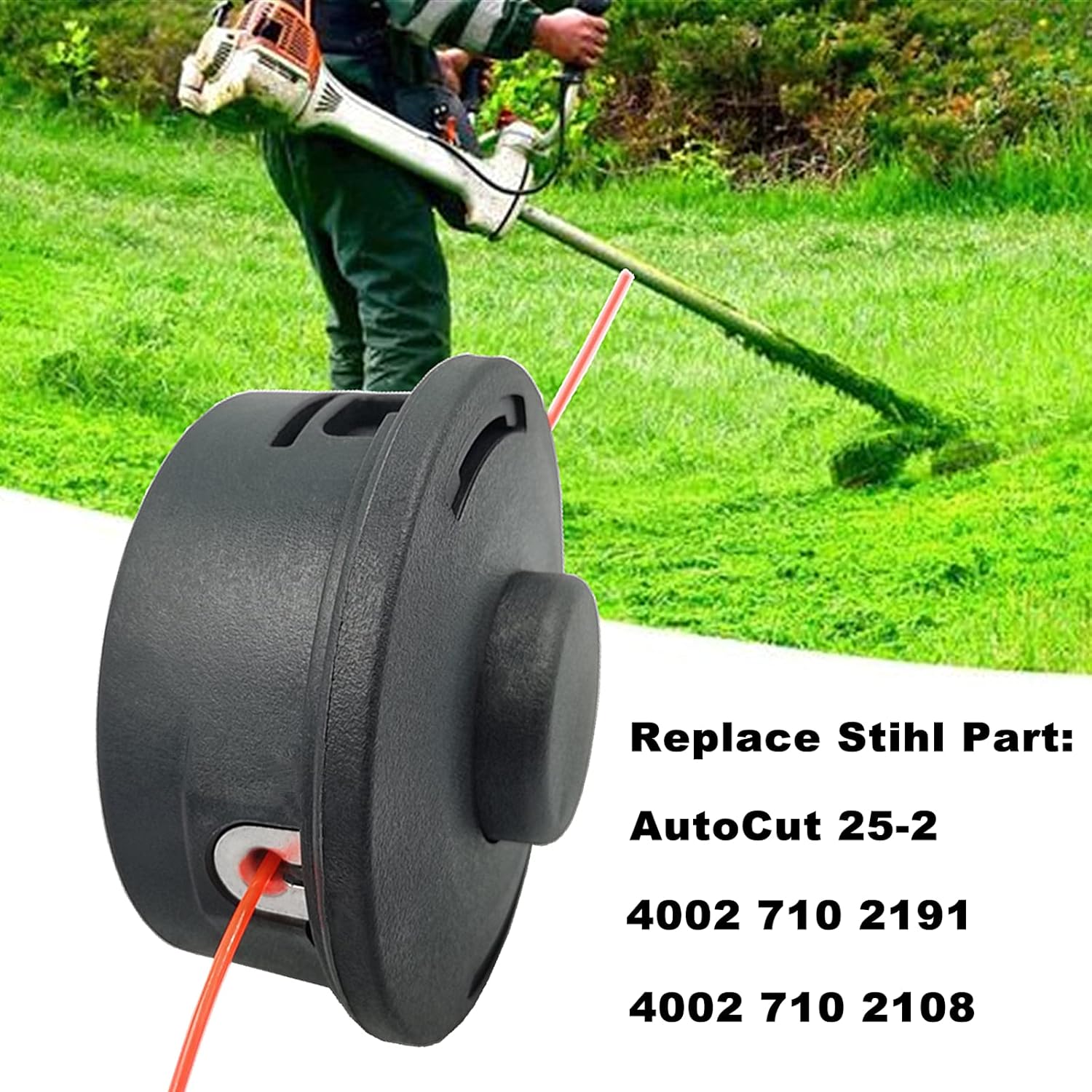 25-2 Trimmer Head for Stihl FS55 FS55R FS56 FS56RC FS70 FS70R FS85 FS90 FS90R FS91 FS91R FS94 FS94R FS100RX FS130 FS131 FS250 Weed Eater Head 4002 710 2108, 4002 710 2191