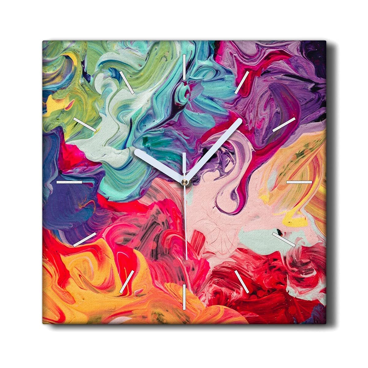 Horloge sur Toile silencieuse 30x30cm avec mécanisme fluide pour un salon zen
