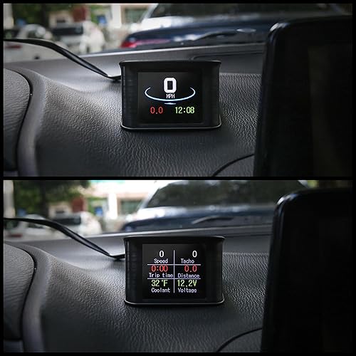 Miniatura 2 de X AUTOHAUX 2.2 pulgadas Mini HUD Head Up Display Car Dashboard Velocímetro Digital Multifunción Pantalla de Datos Error Alarma TFT Pantalla LCD con