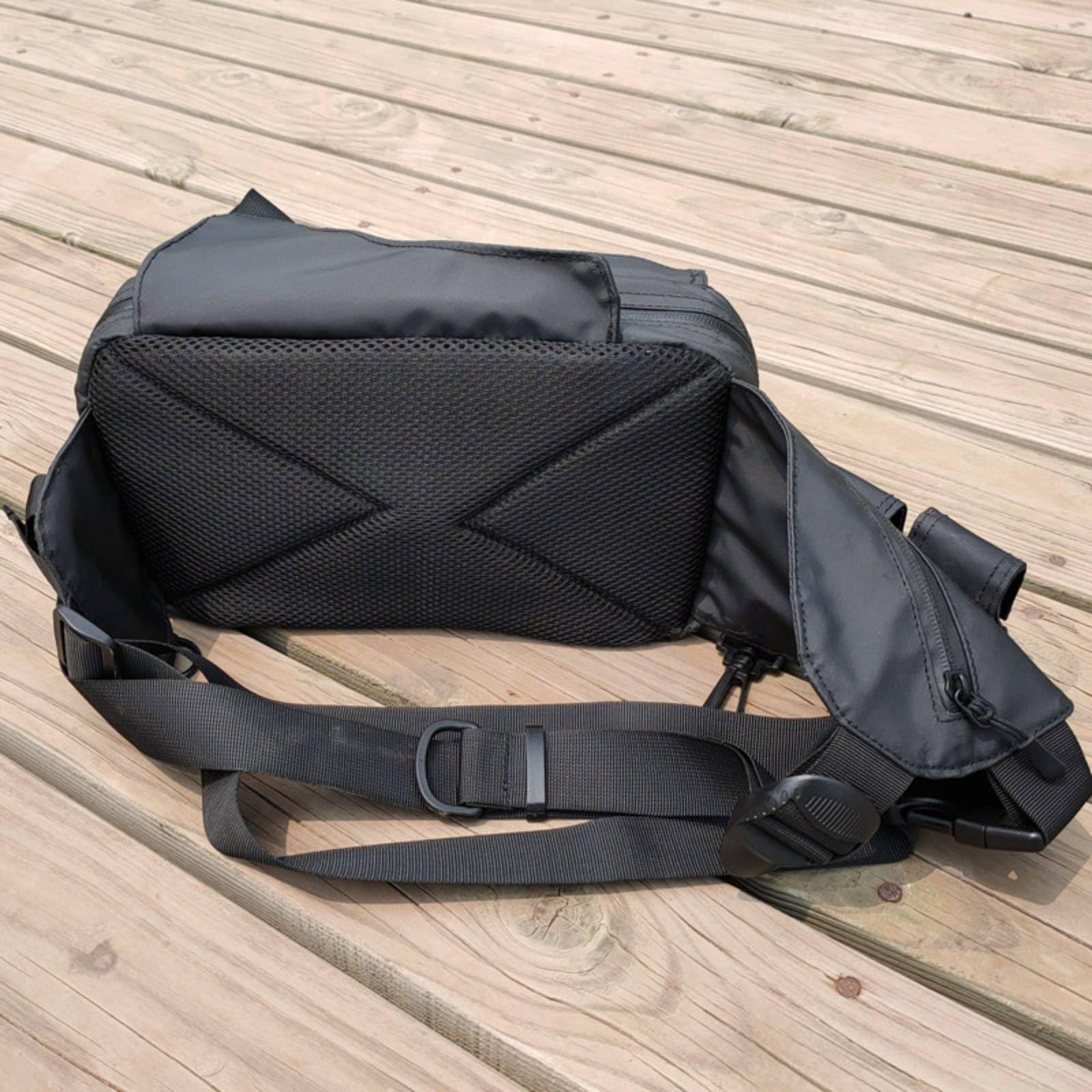Baoblaze Borsello da Pesca Impermeabile Cintura Custodia Esche Linee Pinze Organizzazione Scomparti Cerniere EVA Durevole Pannello Schiena Ventilato