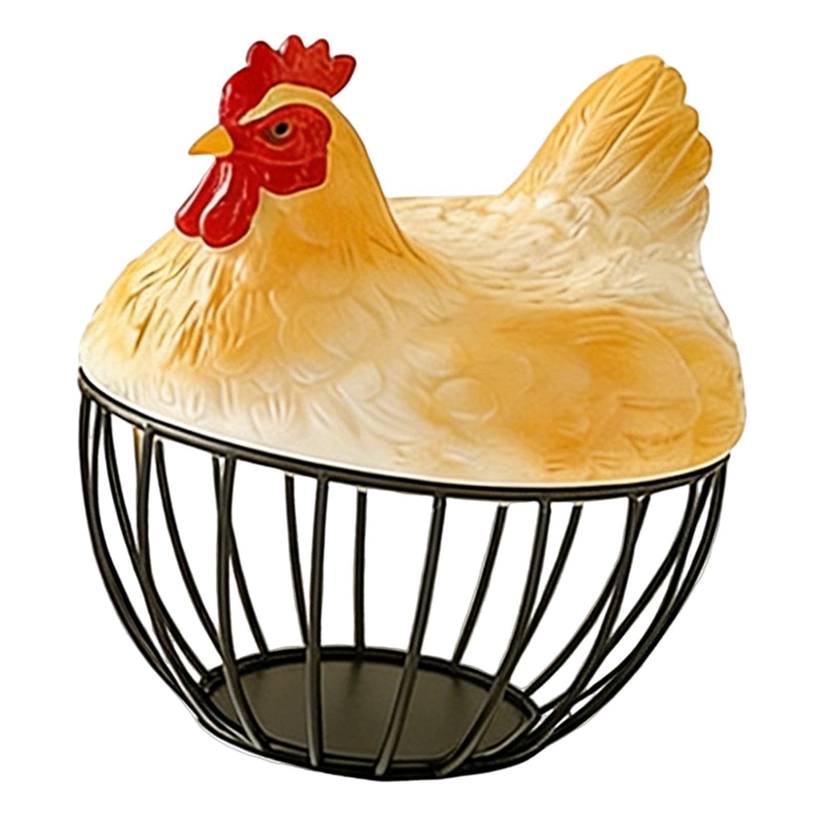 Cesta de Huevos Decorativa con Tapa, Recipiente para Guardar Huevos para El Hogar.