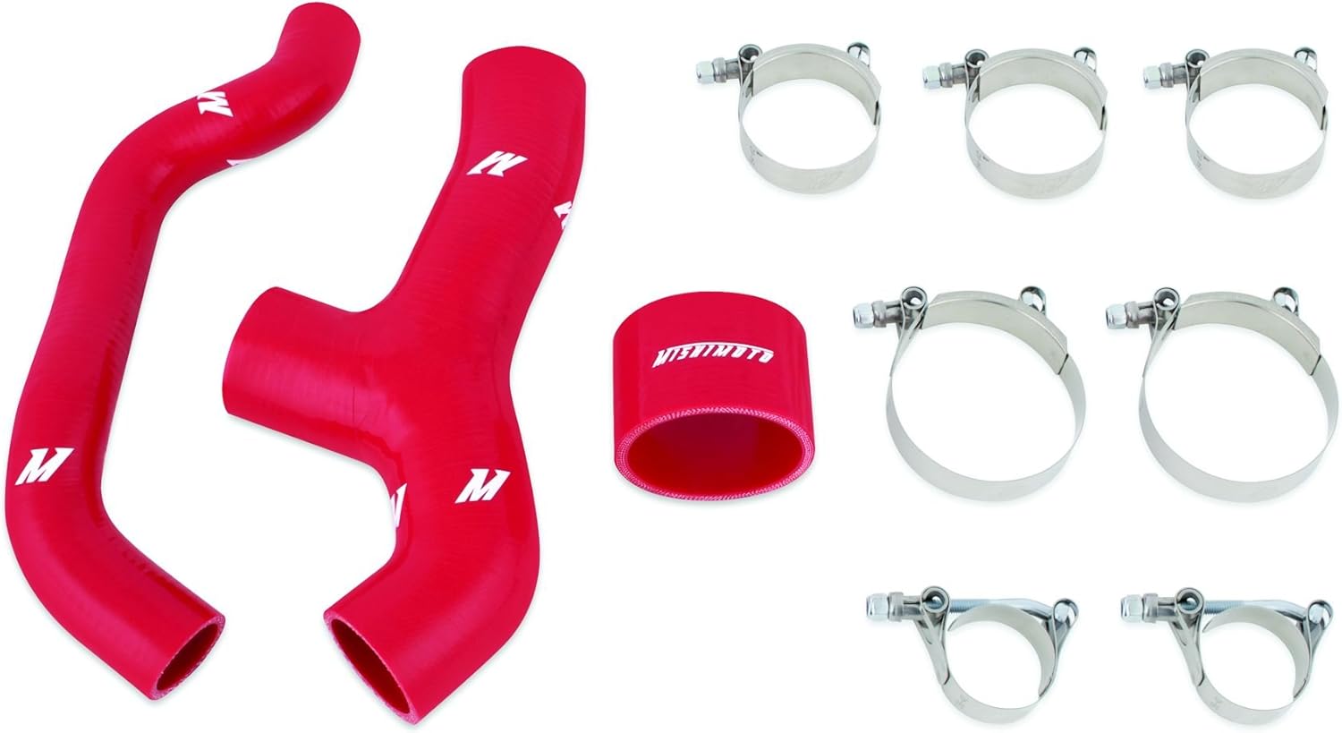 Mishimoto MMHOSE-SUB-INT6RD Intercooler Charge Air Cooler Hoses Fits Subaru WRX 2006-2007/Forester XT 2004-2008 Red
