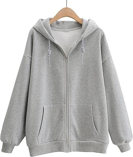 Amazon.com: NLXTXQC Sudaderas con capucha de moda de los años 90 para  mujer, sudaderas de manga larga, bolsillos con cremallera, ropa exterior  2020 (color: gris, tamaño: S) : Ropa, Zapatos y Joyería