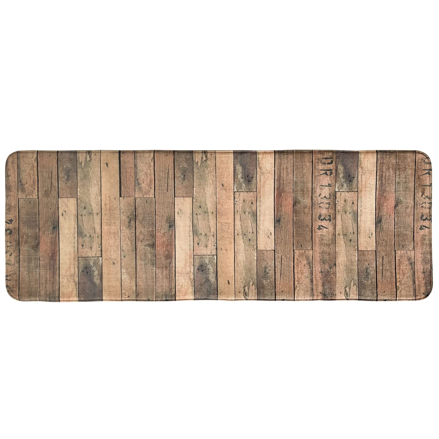 Badematten, rutschfest, weich, saugfähig, Memory-Schaum, Badezimmermatte, extra groß, Badteppich, Läufer, Teppich für Badezimmer, Dusche, Fußmatten, 180,3 x 61 cm, Retro-Holzbrett