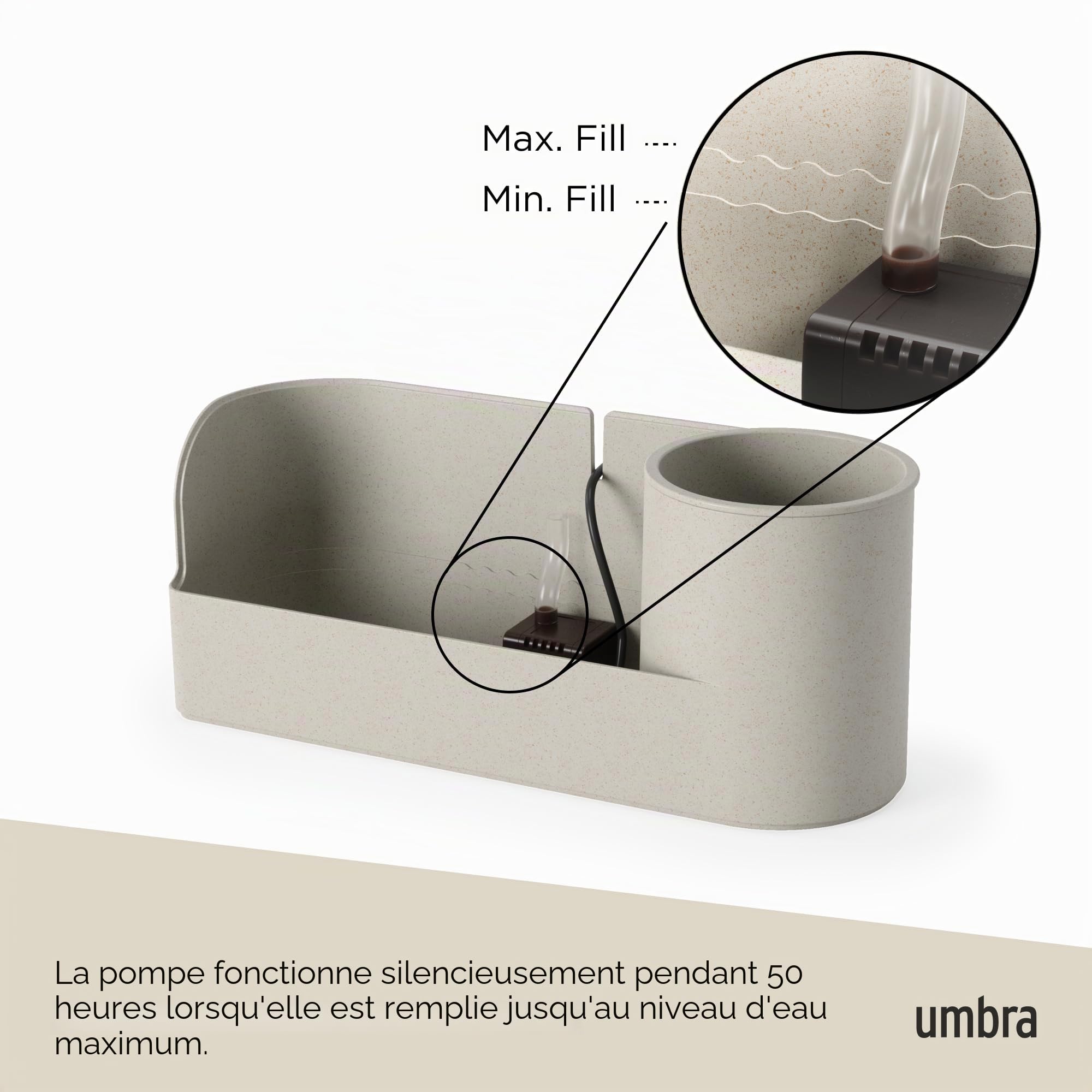 Umbra Stream Fontaine de Table avec étagère intégrée Beige