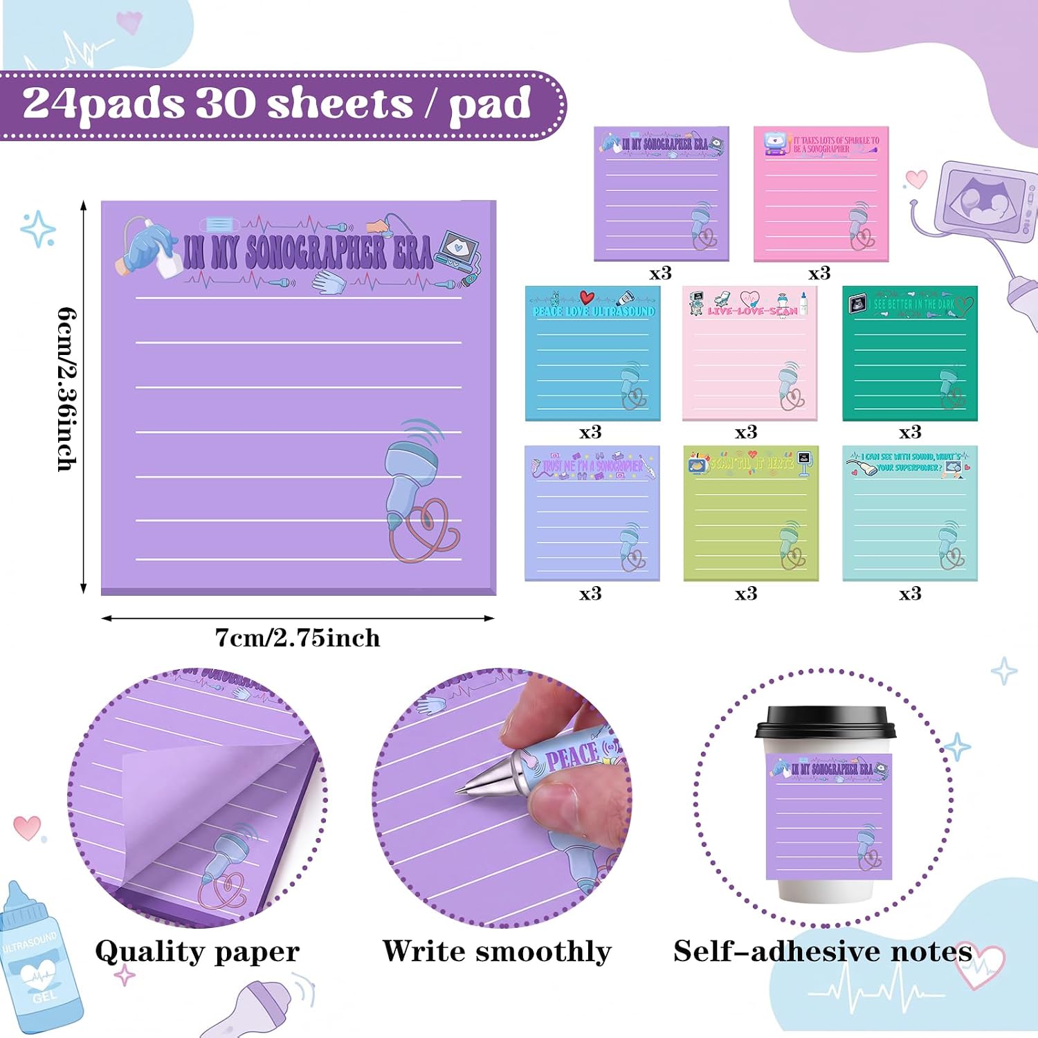 AmazingSpark 24 Set Funny Ultrasound Tech Inspirational Gifts Bulk image 3