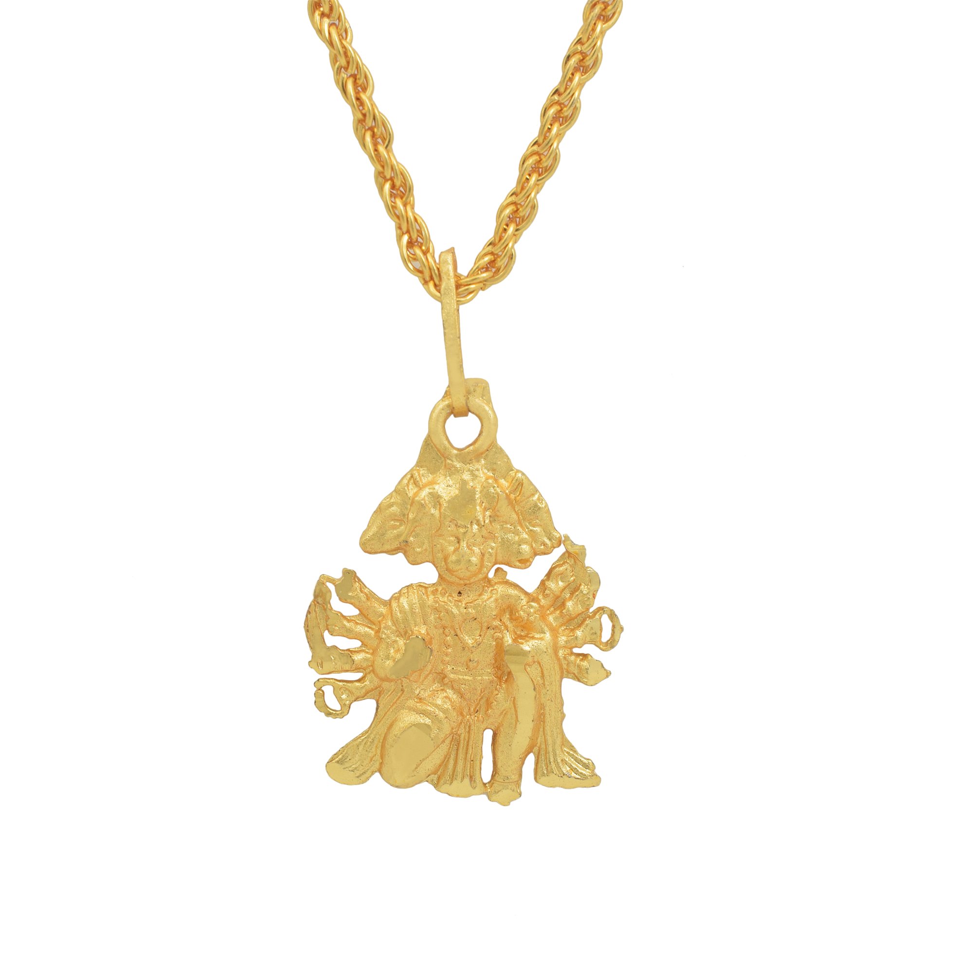 Memoir Gold plated Panchmukhi Hanuman Bajrang Bali Hindu God pendant temple jewellery chain pendant necklace jewellery for Men women (B077QH85W7) Amazon Price History, Amazon Price Tracker