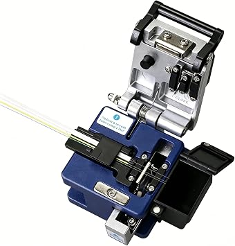 FC-61S Optical Fiber Cleaver Fiber optic cable cutting knife With Fiber Scrap Collector and 1pcs spare blade 16 Cleaving Spots & 48000 Cleaves Cold connection cutting tool FC-61S+spare blade