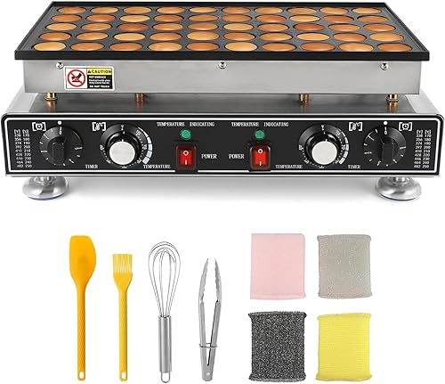 Dyna-Living 50 piezas holandés para hacer panqueques de 1600 W, máquina de panqueques holandeses comerciales para panqueques holandeses,
