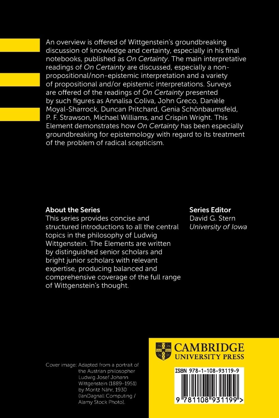 Wittgenstein on Knowledge and Certainty (Elements in the Philosophy of Ludwig Wittgenstein)