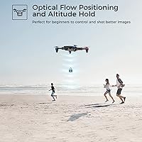 Vista 3 de X500 Mini Drone de posicionamiento de flujo óptico RC Quadcopter con cámara HD 720P, modo de retención de altitud, drones FPV plegables WiFi, video