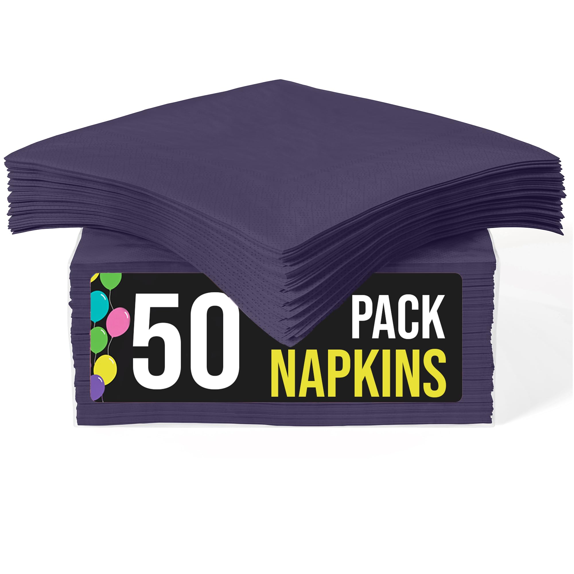 Party Solids Purple Cocktail Napkins Paper Napkins 50 Pcs