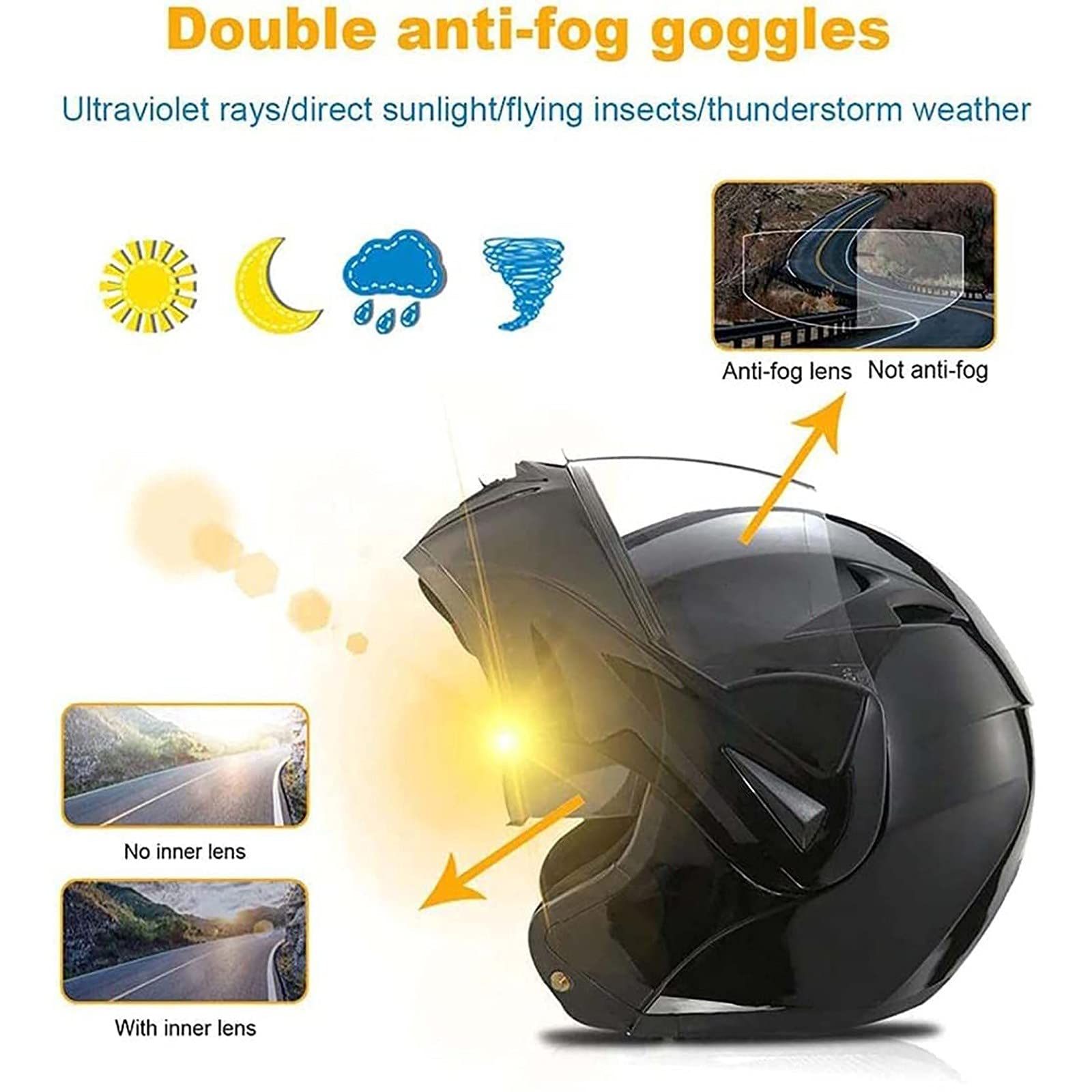 Casque De Moto Intégral Double Visière Stormer VERSUS Neon Matt Grey