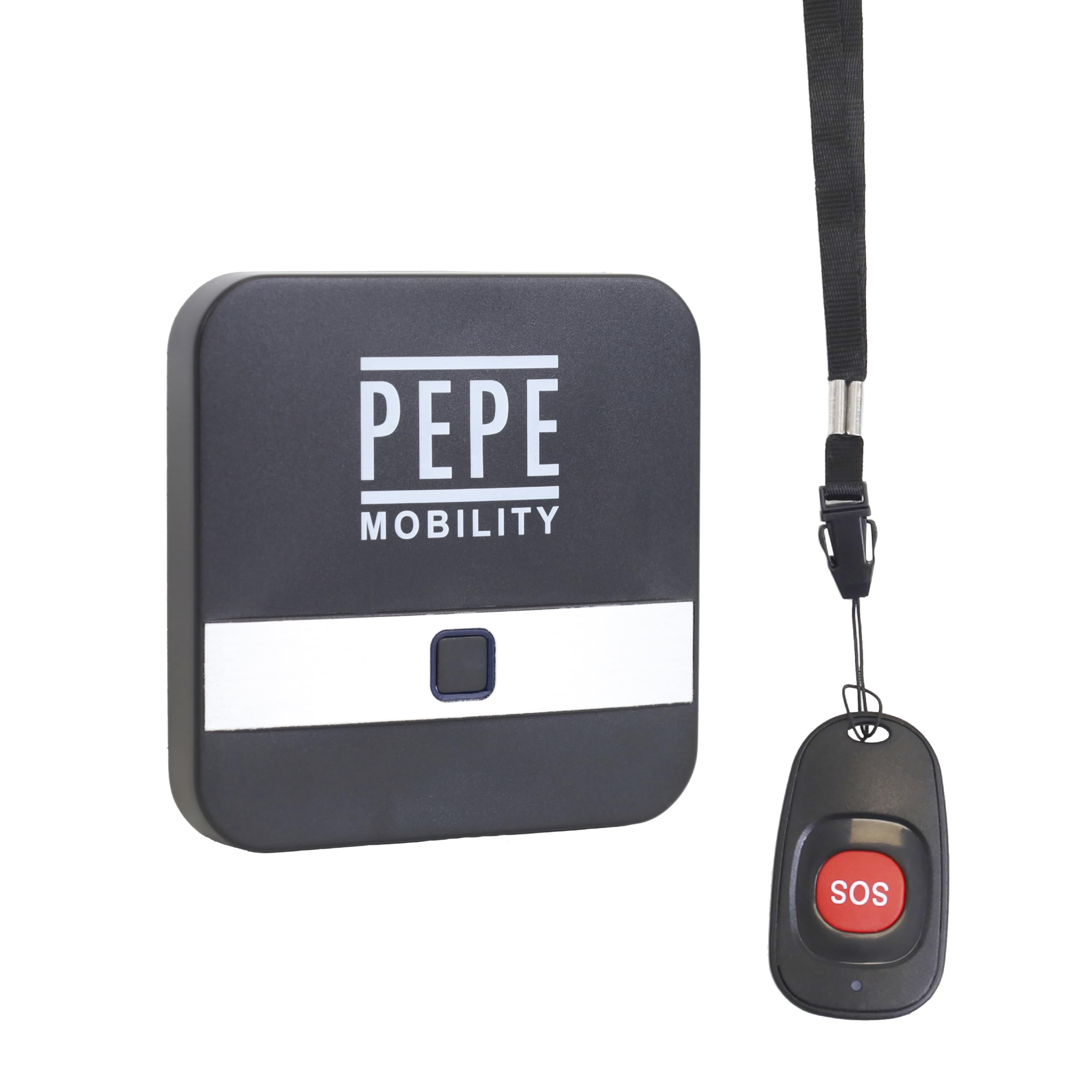 PEPE Mobility Botón de Emergencia SOS para Personas Mayores, Avisador Inalámbrico con Receptor Enchufable, 52 MelodÃas y 4 Niveles de Volumen hasta 95 dB, Botón Tipo Colgante