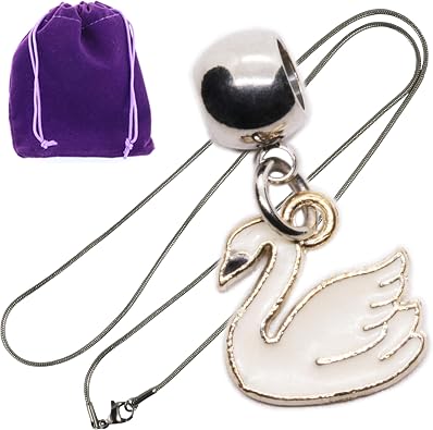 Dave The Bunny Elegant Swan Necklace - Exquisite White Swan Pendant for Women, Bird Necklace in Sterling Silver, Great Swan Jewelry Gift for Her, Delicate and Timeless Design