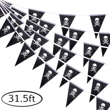 Whaline Halloween Pirate Flag Bunting