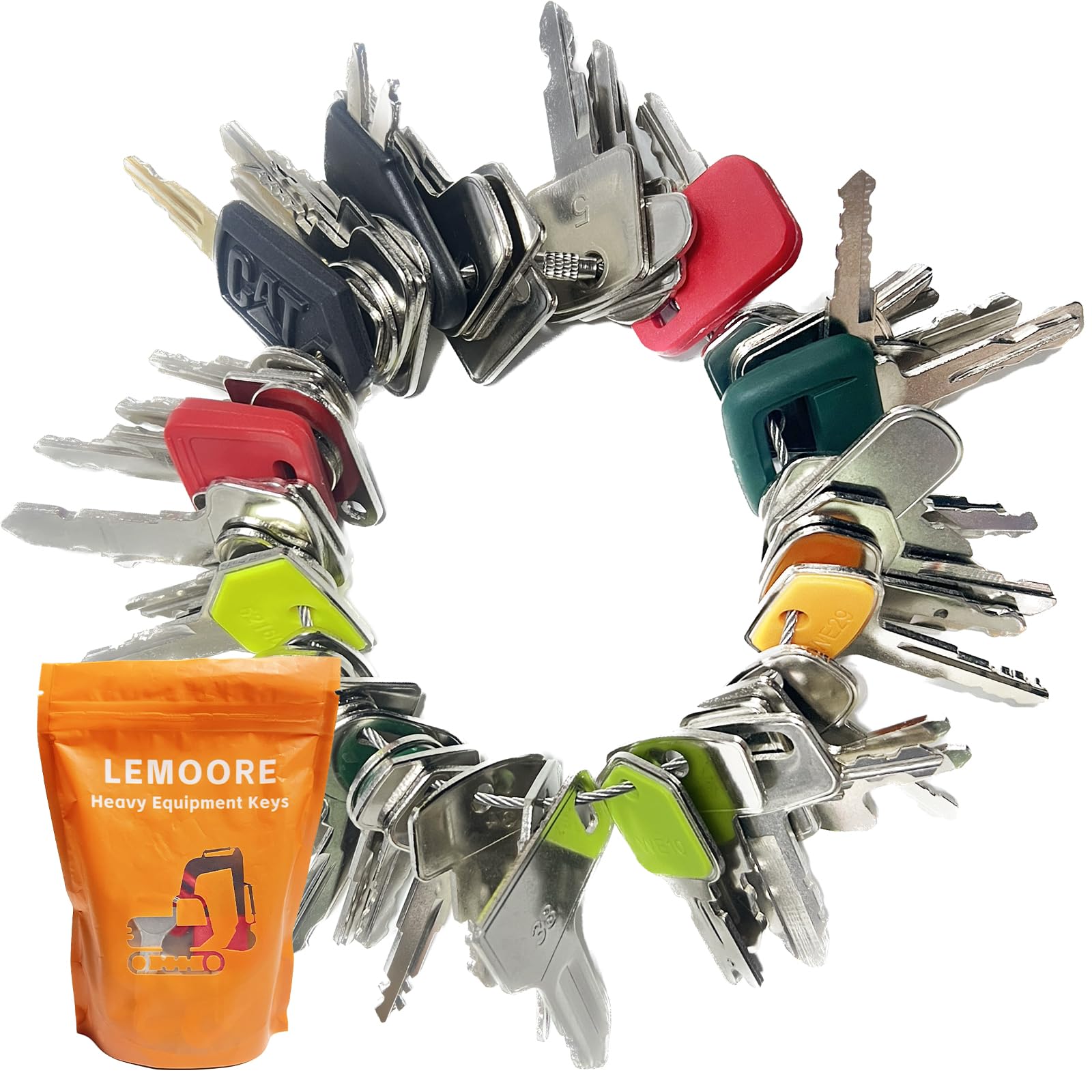 55 Full Range Non-Duplicated Master Construction Original Equipment Keys for Hyster JLG Yanmar Takeuchi JD CAT Sany Daewoo Takeuchi Hyster Toyota Kubota Komatsu Case New Holland Volvo Hyundai