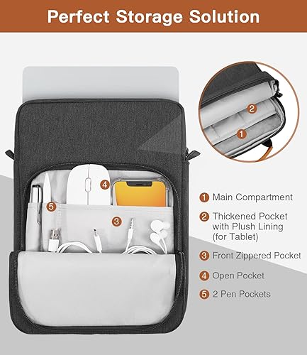 Miniatura 5 de MoKo Funda para laptop de 15 pulgadas compatible con MacBook Air de 15 pulgadas M2 2023, MacBook Pro de 14 pulgadas M2 2023, Galaxy Tab S9 Utra de