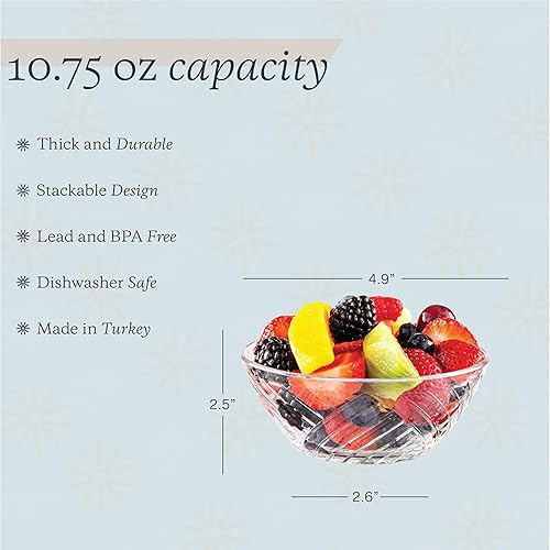 Miniatura 8 de Vikko Cuencos de cristal juego de 12 cuencos decorativos de vidrio para postres dulces preparación de cocina apto para lavavajillas