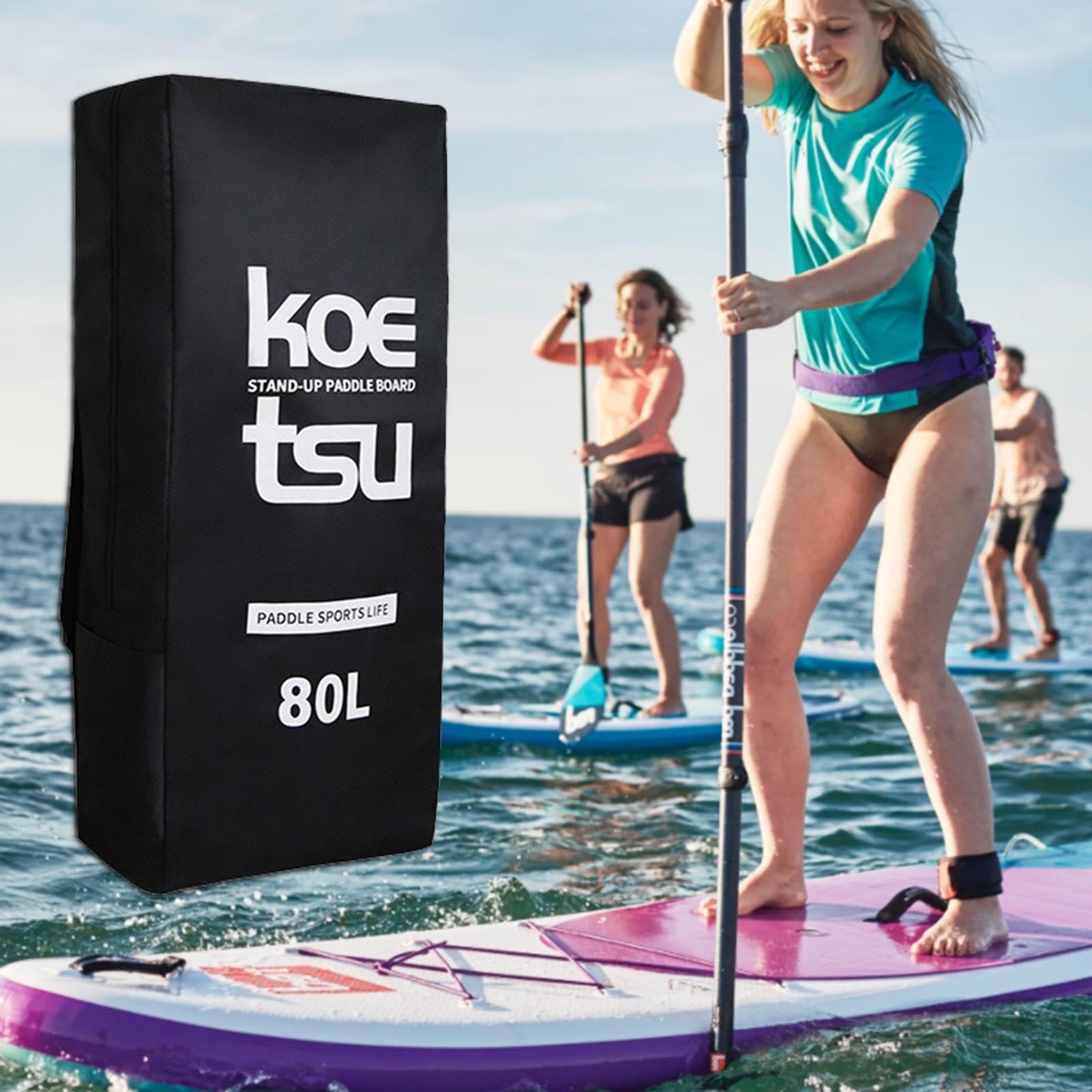 Sac à Dos pour Paddle - Sac Gonflable pour, Housse imperméable | Housse de Transport Robuste, Rangement Durable, Transport léger pour matériel, Excursion à la Plage et Paddleboard