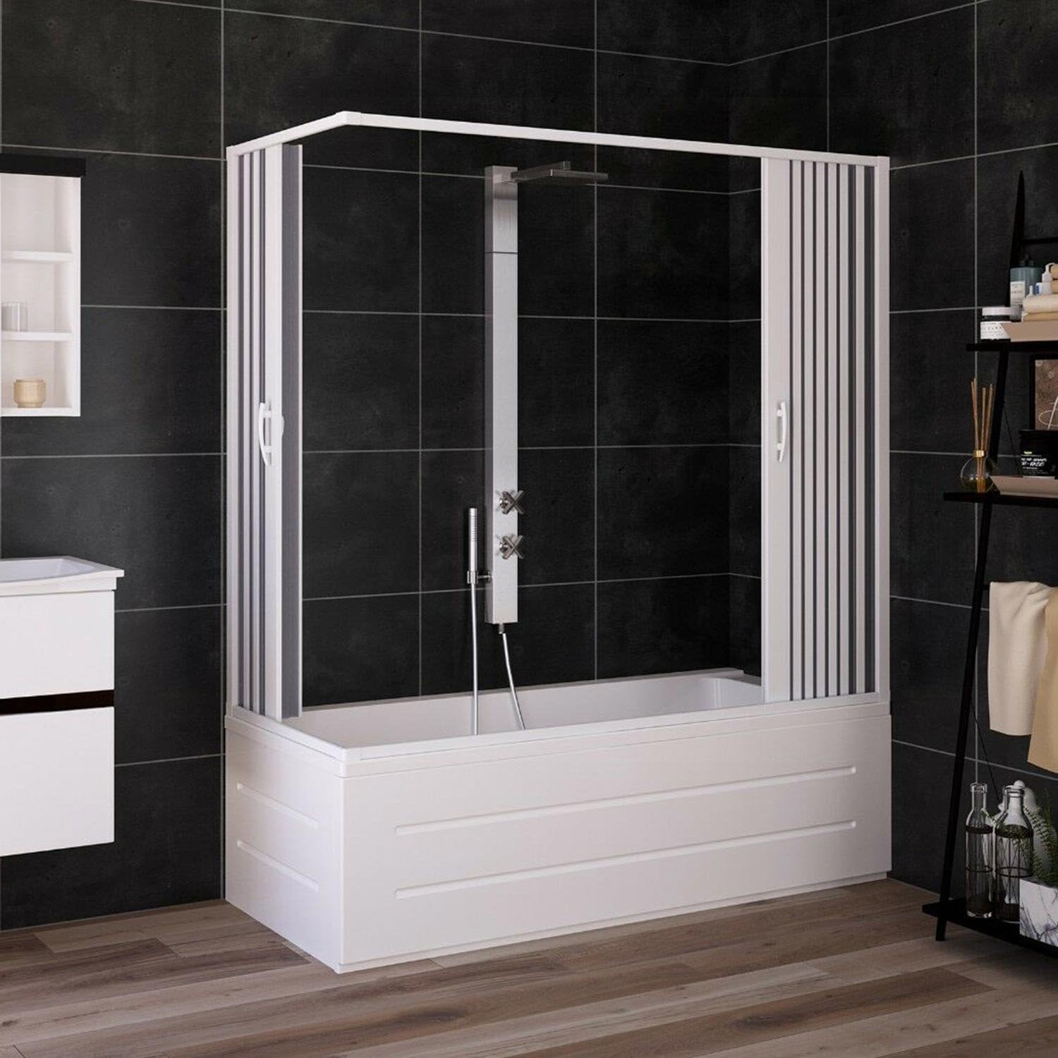 Pare-Baignoire 70x170 CM en Pvc mod. Flex avec ouverture centrale