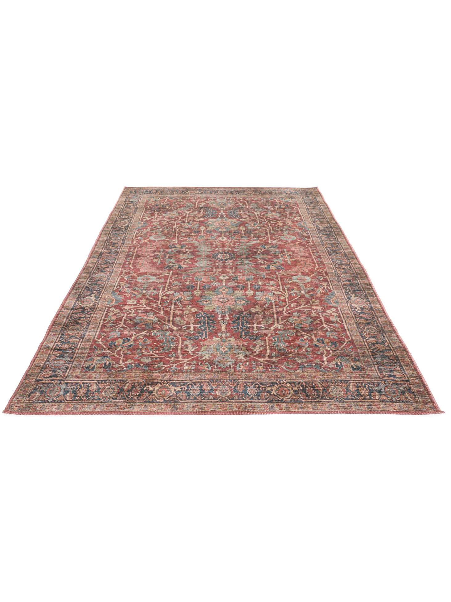 RugVista Khalifa Oriental, Tappeto, Orientali, 160 x 230 cm, Rettangolare, Pelo corto, Soggiorno, Camera da letto, Cucina, Lavabile in lavatrice, Rosso