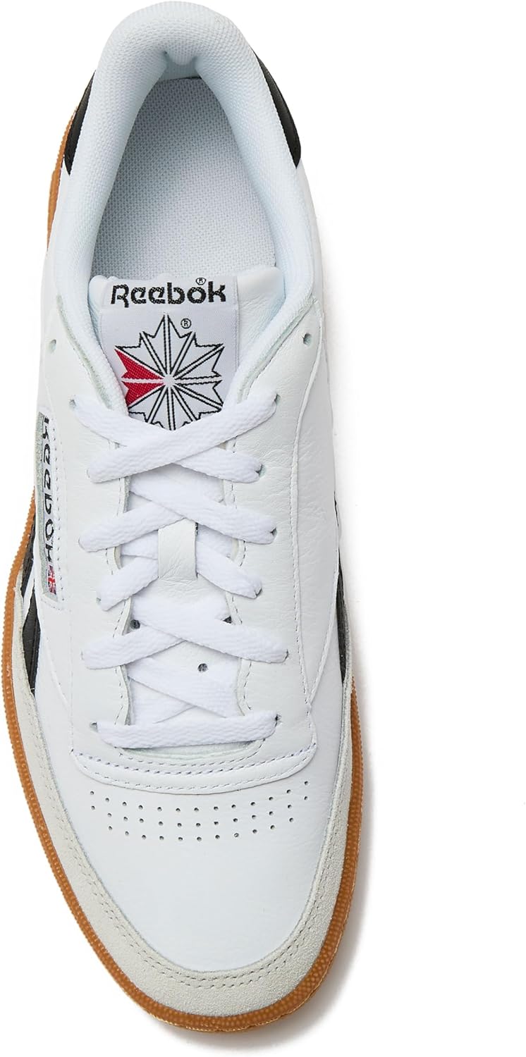 Reebok Club C Revenge Vintage Sneakers for Men - Casual Tennis Mens Shoes, White/Black/Gum, 9 - Image 4