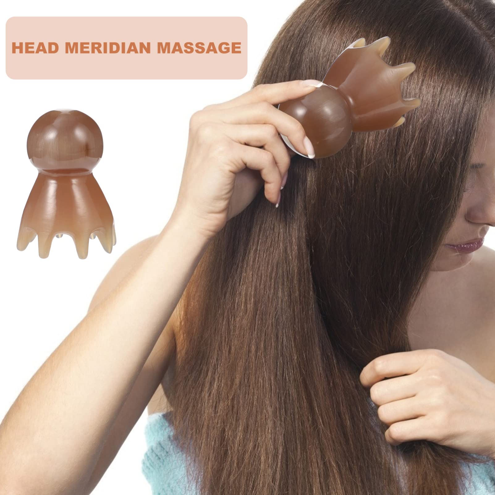 Baluue Massagekamm Aus Yakhorn Für Haarpflege Und Kopfhautmassage Antistatischer Kamm Mit Schabemassagefunktion Langlebiges Naturprodukt