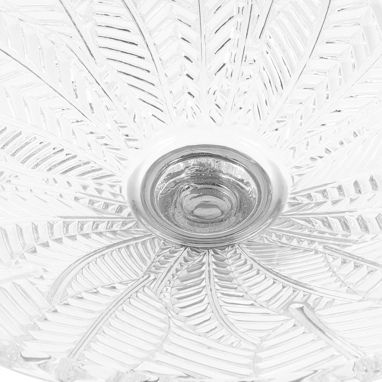 Luxury Glass Fruit Bowl with Silver Footed Base Decorative Multi-function Snack and Fruit Storage Tray for Kitchen Counter and Dining Table Centerpiece Easy-clean Elegant Design