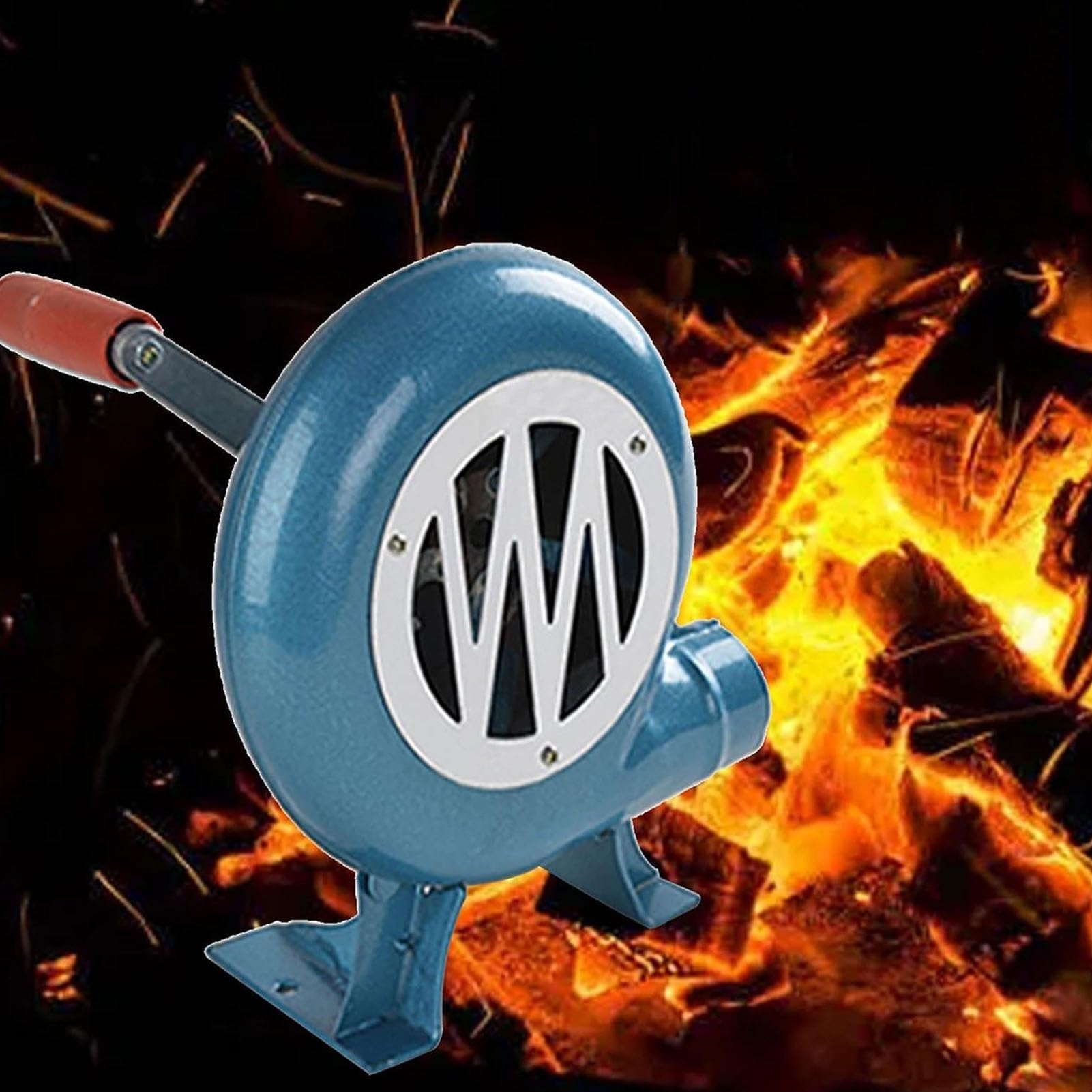 Dmuchawa do grillowania na świeżym powietrzu, żelazny wentylator popcornu z korbą ręczną, rozrusznik płomienia, metalowe ostrze, grill kempingowy, piec ogniowy, 300 W