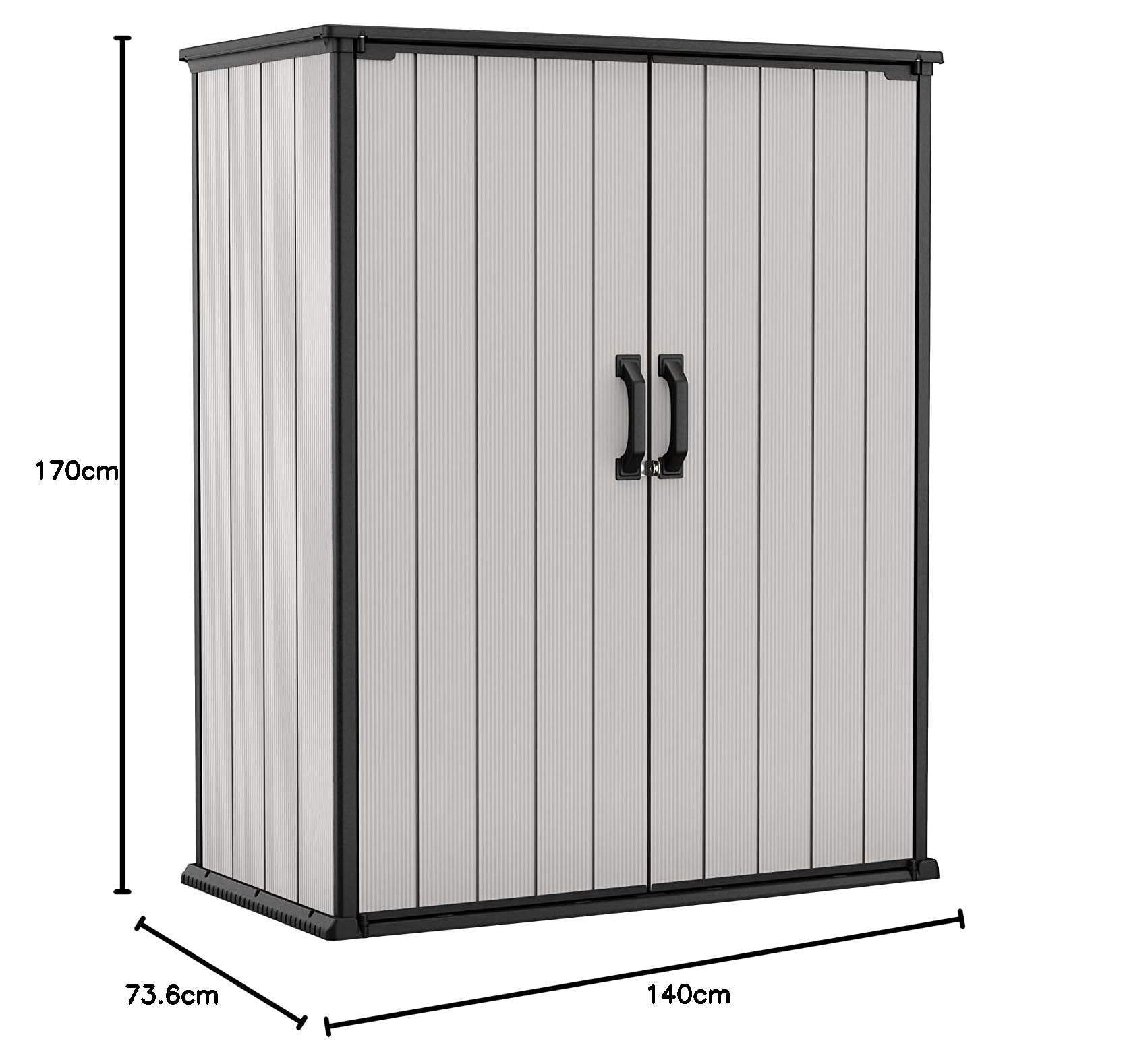 Keter Coffre Premier Tall - Capacité : 1400 l - Dimensions extérieures (l x H x P) : 140 x 170 x 73,6 cm - Imperméable et résistant aux intempéries