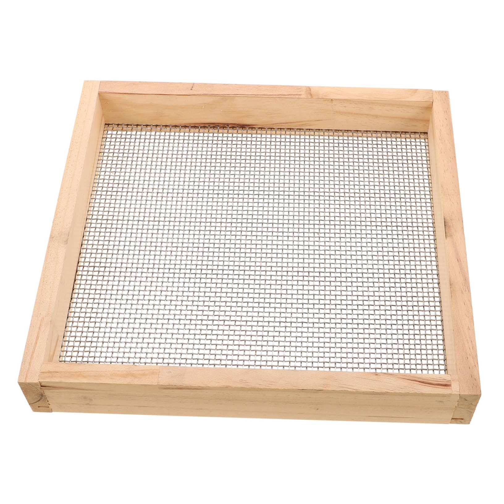 Milisten Tamis à Terre pour Jardin Acier Inoxydable avec Maille Bois pour Cailloux Terre Et Compost Outil De Jardinage