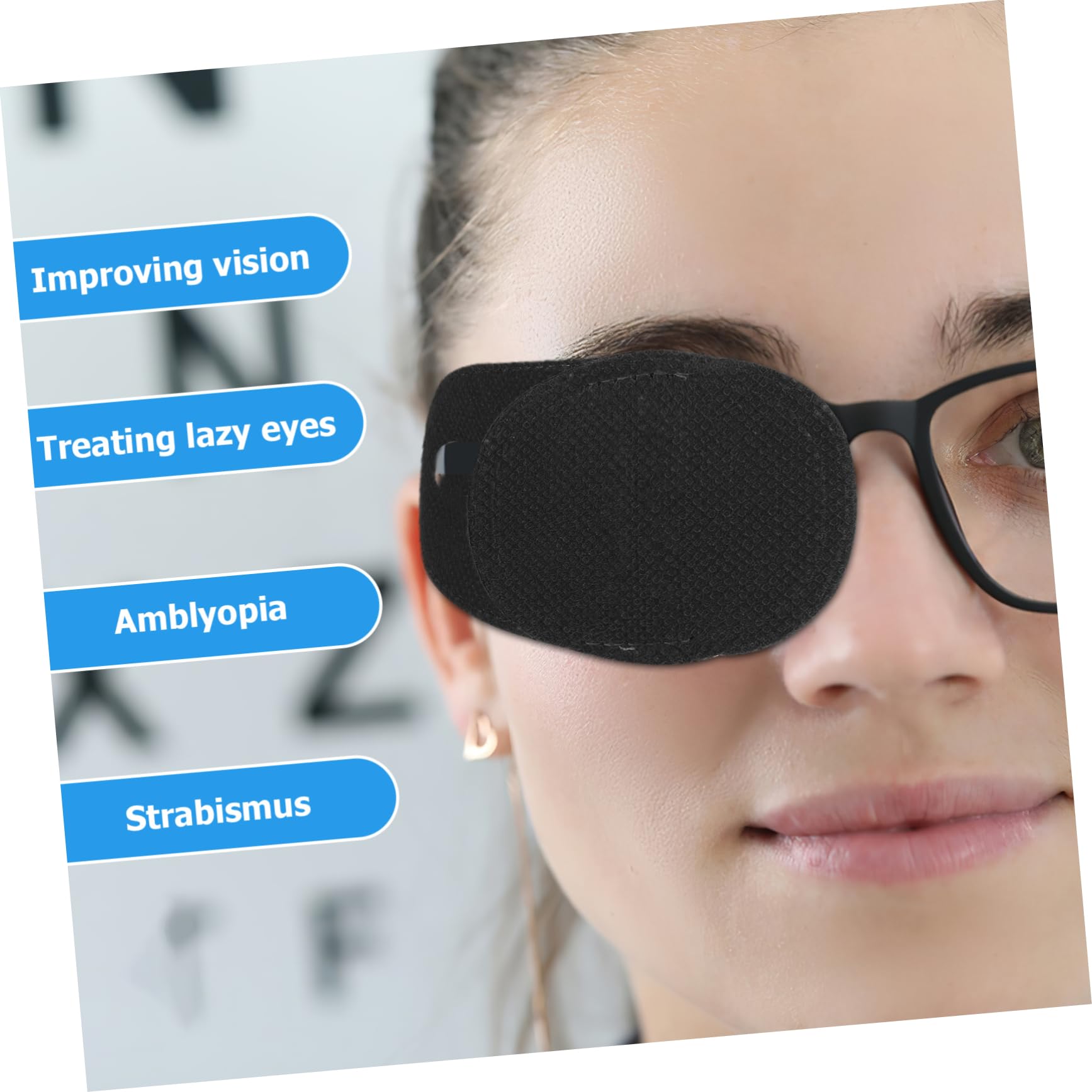 12 Oculares Reutilizables para Ojos Ambliopía y Estrabismo, de Tela No Tejida, Cómodos y Fáciles de Usar, Adecuado para Casa y Viajes