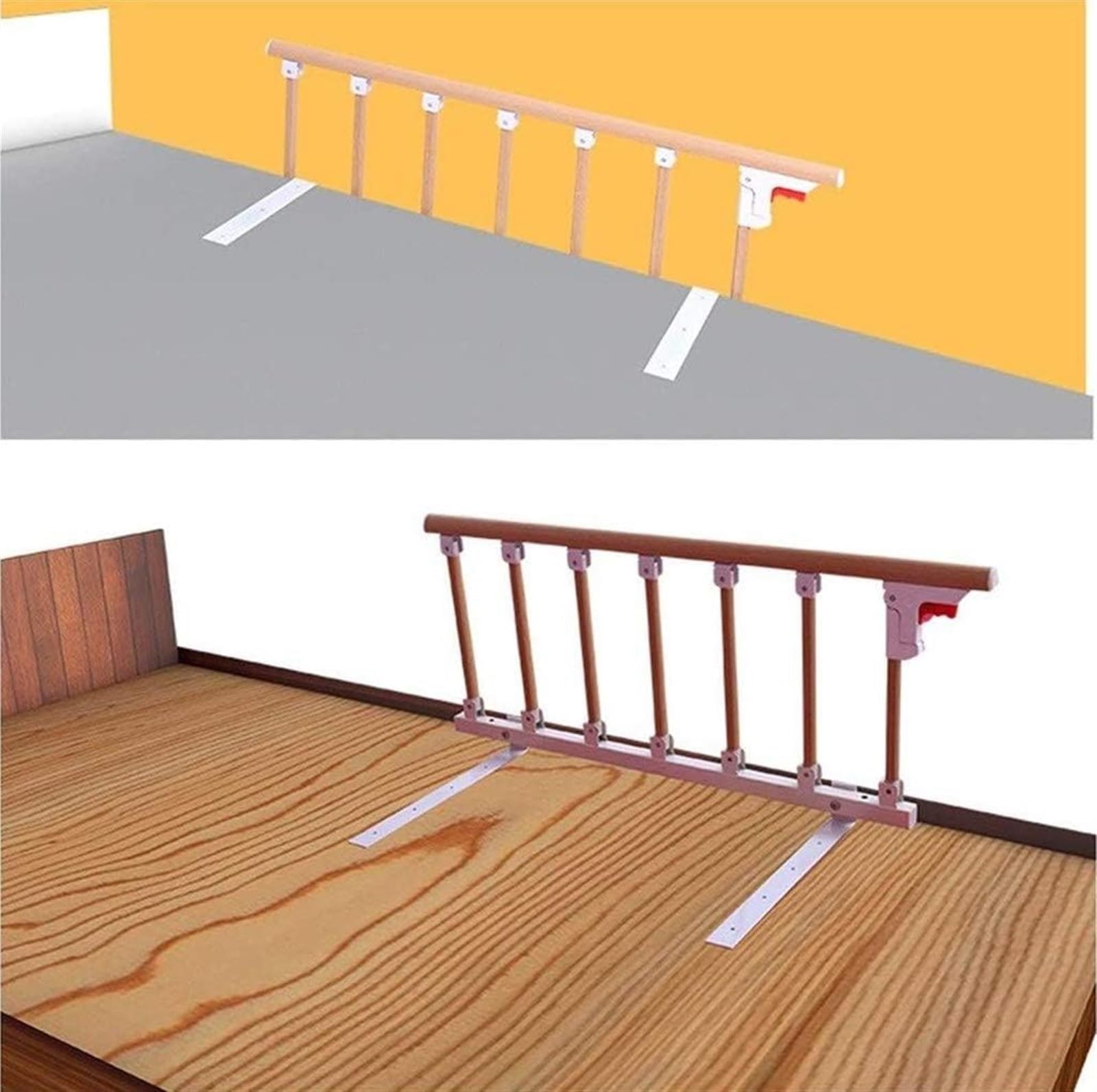 Barandillas de Cama para Personas Mayores, Protector de barandilla de Cama for Personas Mayores: barandilla Lateral Plegable Ajustable, manija de Barra de Parachoques con Agarre de Metal