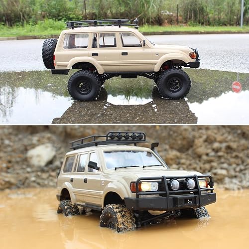 Miniatura 2 de Spobot Camión de control remoto para modelo LC80, camión Rc 4WD SUV RC Rock Crawler 4x4 vehículo todoterreno con capucha de esnórquel y