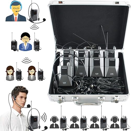 Vista 28 de EXMAX EX-938 sistema inalámbrico profesional de guías de turismo para guías turísticas, traducción simultánea, capacitación, reunión, visita a