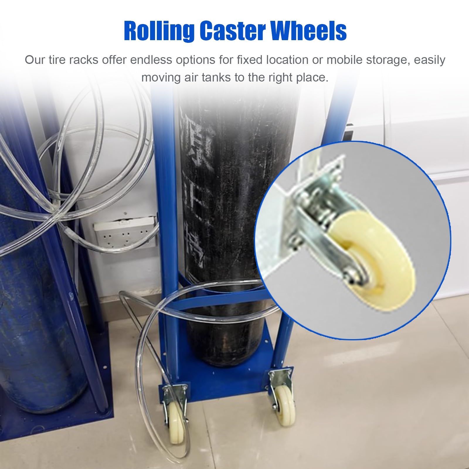 Genérico Soporte portátil para bombonas de Gas con Ruedas y asa, Soporte de Almacenamiento Duradero para Taller y Caravana, solución de fácil Movilidad para bombonas de Gas, diseño Resistente, transp