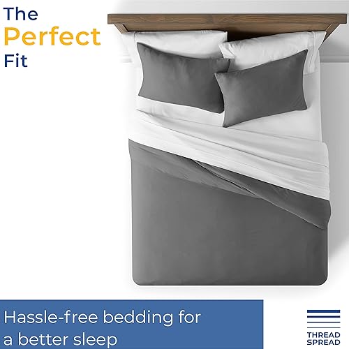 Miniatura 5 de THREAD SPREAD Hotel Collection - Juego de sábanas de 600 hilos de algodón egipcio, satinado, 4 piezas