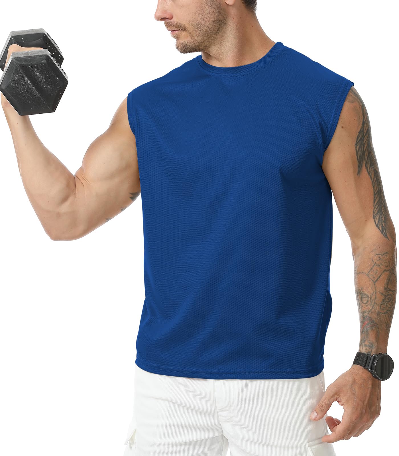 Suwangi 3 Piezas Camiseta Deportiva Sin Mangas Hombre Chalecos de Entrenamiento de Gimnasio Correr Secado Rápido sin Mangas músculo Camiseta
