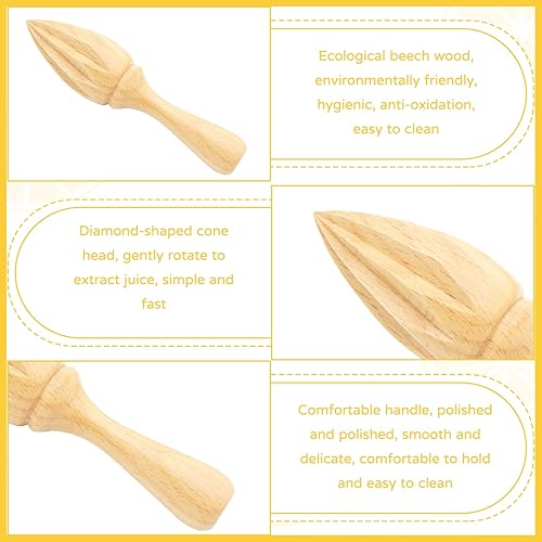 Miniatura 3 de Exprimidor de cítricos de madera, exprimidor de cítricos, exprimidor de limón de mano con agarre ergonómico, exprimidor de limón, exprimidor