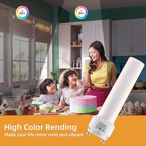 Miniatura 5 de Lidesheng Bombilla LED GU24 de 3000 K, blanco cálido, alto brillo, 1600 lúmenes, para ventilador de techo de baño, 18 W, 23 W, T2, lámpara CFL