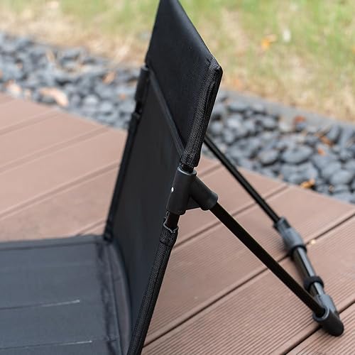 Miniatura 7 de Respaldo plegable de malla transpirable, asiento de campamento de aleación de aluminio ultraligero con respaldo ventilado, silla portátil al aire