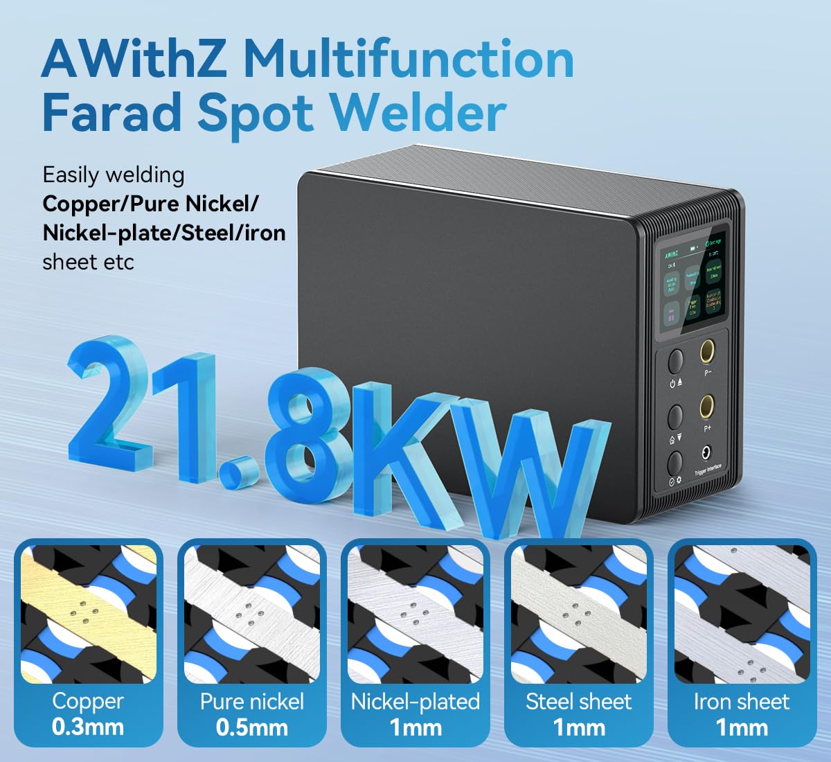21.8KW Saldatrice a Punti con Condensatore Farad, supporta saldatura rame/nichel puro/nichel/nichel placcato. Per 18650, LiFePO4 batteria al litio