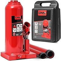 DNA Motoring 6 Ton Hydraulic Bottle Jack - 13228 lbs Capacity, Welded Steel for Trucks, SUVs, Cars - Red Manual Lift Jack