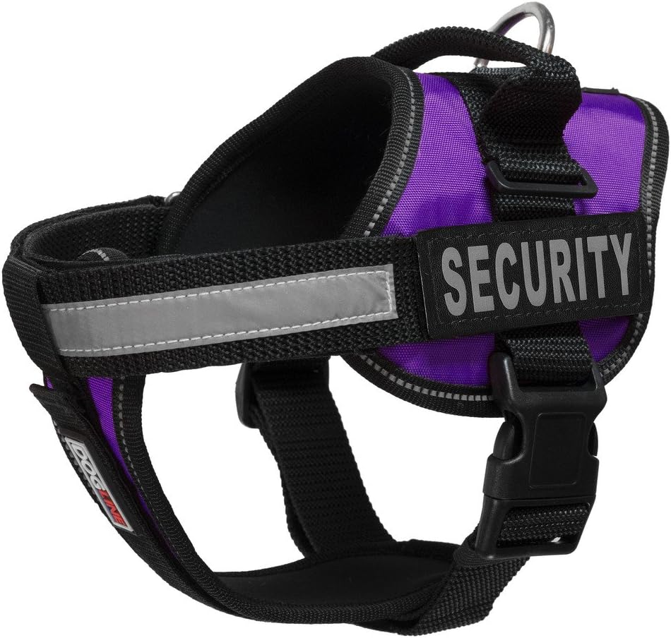 Dogline Vest Harness for Dogs and 2 Removable Security Patches, X-Small/15 to 19", Purple