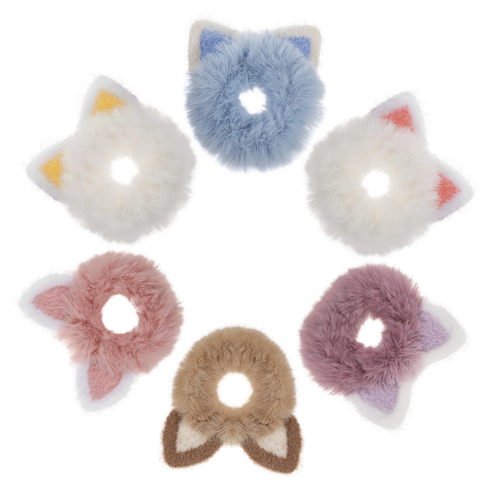 LALAFINA 18 Piezas anillo de pelo banda para el cabello gomas para el cabello tiara lazo para el pelo de felpa gomas para el pelo de las niñas elasticidad Venda cuerda de pelo sombrerería
