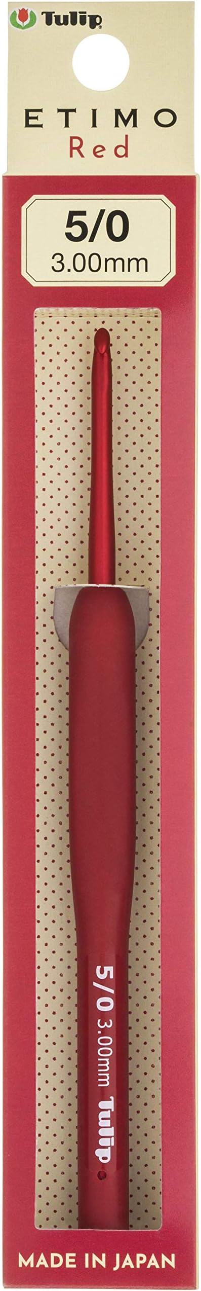 Tulip Needle Company Crochet Hook Size 5, Thermoplastic Elastomers, Red, 3 mm